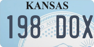 KS license plate 198DOX