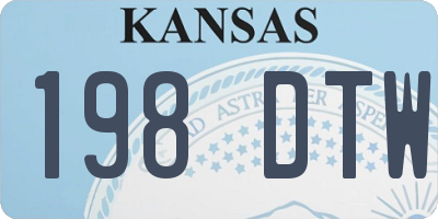 KS license plate 198DTW