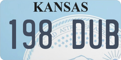 KS license plate 198DUB