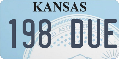 KS license plate 198DUE