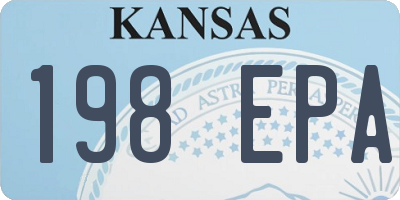 KS license plate 198EPA
