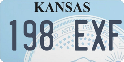 KS license plate 198EXF