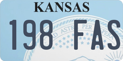 KS license plate 198FAS