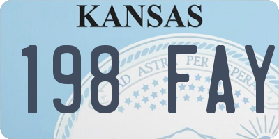 KS license plate 198FAY