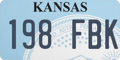 KS license plate 198FBK