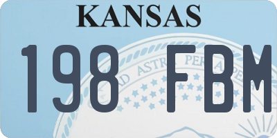 KS license plate 198FBM