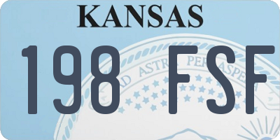 KS license plate 198FSF