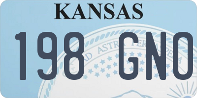 KS license plate 198GNO