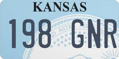 KS license plate 198GNR