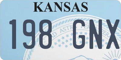 KS license plate 198GNX