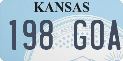 KS license plate 198GOA