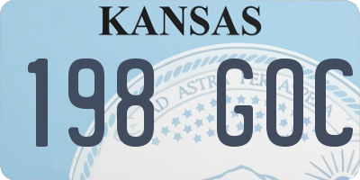 KS license plate 198GOC