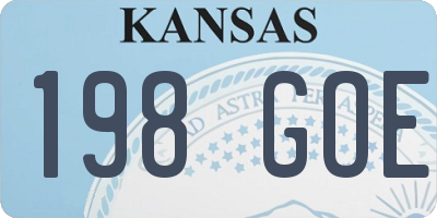 KS license plate 198GOE