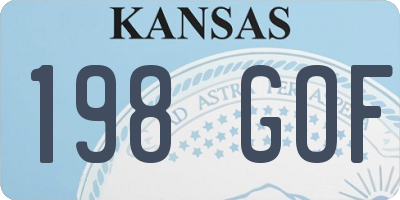 KS license plate 198GOF