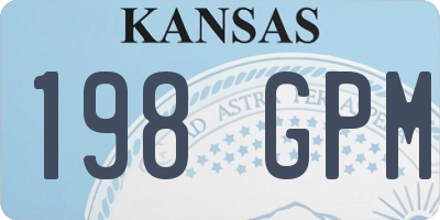 KS license plate 198GPM