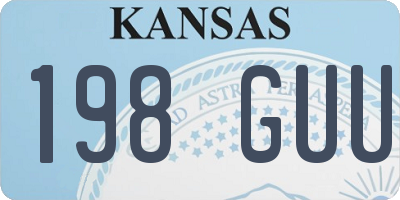 KS license plate 198GUU