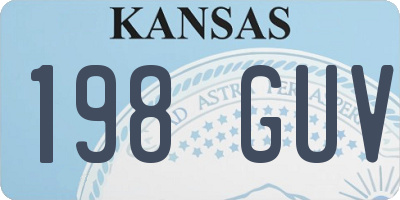 KS license plate 198GUV