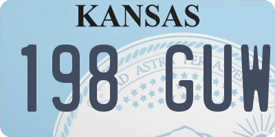 KS license plate 198GUW