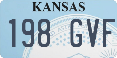 KS license plate 198GVF