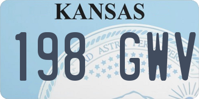 KS license plate 198GWV