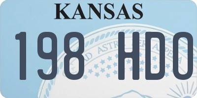 KS license plate 198HDO