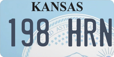KS license plate 198HRN