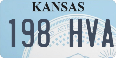 KS license plate 198HVA