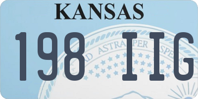 KS license plate 198IIG