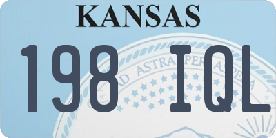 KS license plate 198IQL