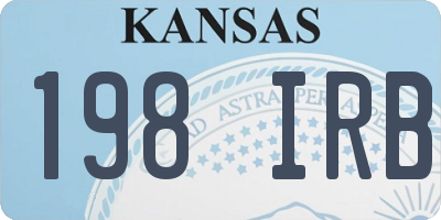 KS license plate 198IRB