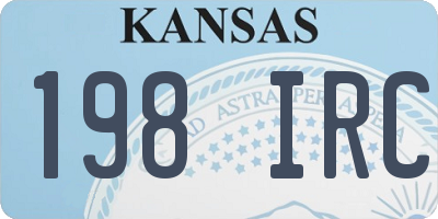KS license plate 198IRC