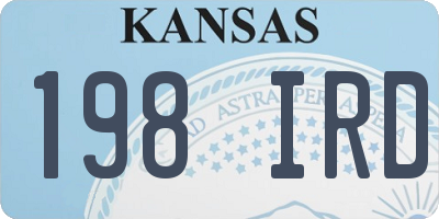 KS license plate 198IRD