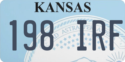KS license plate 198IRF