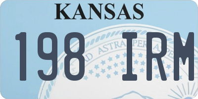KS license plate 198IRM
