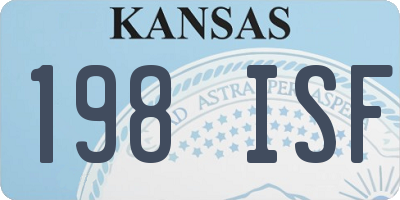 KS license plate 198ISF