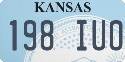 KS license plate 198IUO