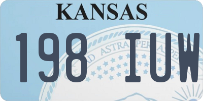 KS license plate 198IUW