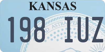 KS license plate 198IUZ