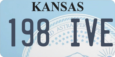 KS license plate 198IVE