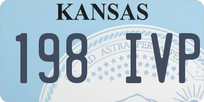 KS license plate 198IVP