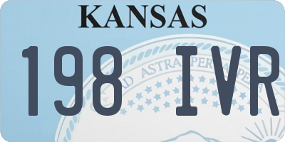 KS license plate 198IVR