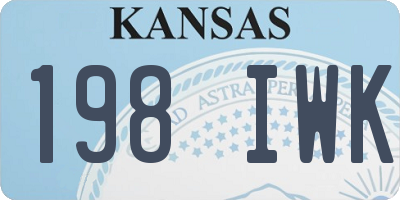 KS license plate 198IWK
