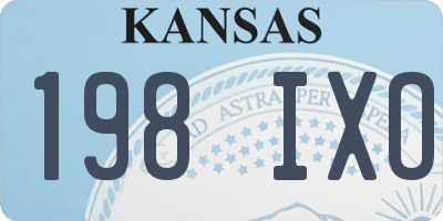 KS license plate 198IXO