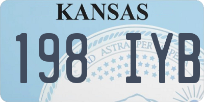 KS license plate 198IYB