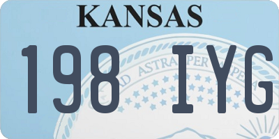 KS license plate 198IYG