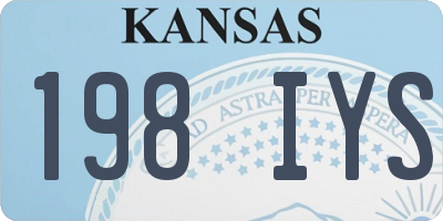 KS license plate 198IYS