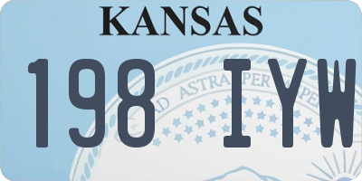 KS license plate 198IYW