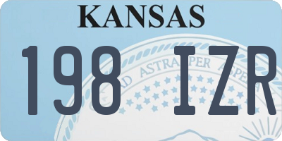 KS license plate 198IZR