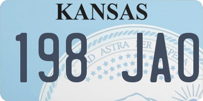KS license plate 198JAO