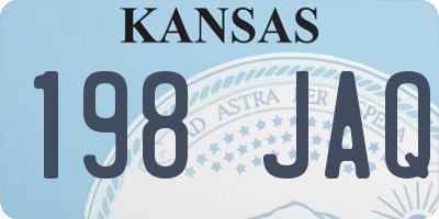KS license plate 198JAQ